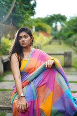 ATRANGEE RAINBOW MULL COTTON SAREE