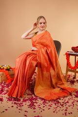 TISSUE LINEN PLANE SAREE