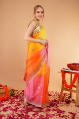 ORAGANZA SAREE WITH GOTA PATTI WORK BORDER