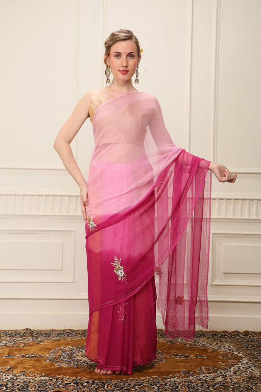 Queen of Hearts Chiffon Saree