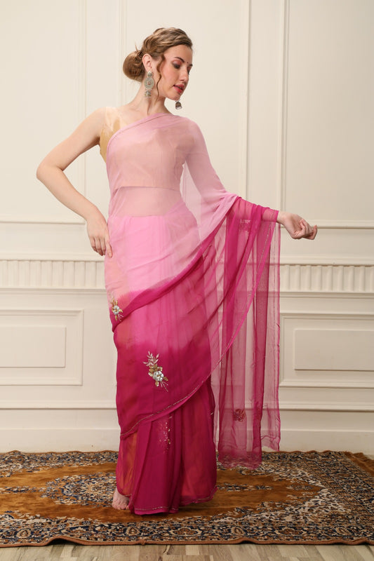 Queen of Hearts Chiffon Saree